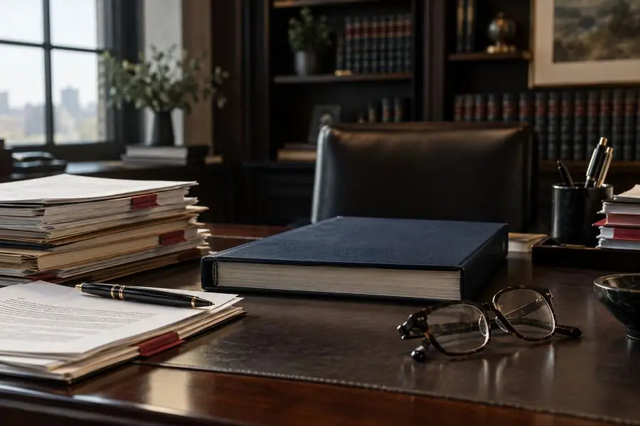 Prepared legal documents on an attorney's desk